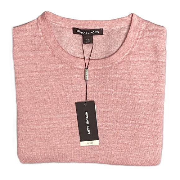 Michael Kors Other - Michael Kors T-Shirt Men's Large Long Sleeve Crew Neck Linen Dusty Rose NEW